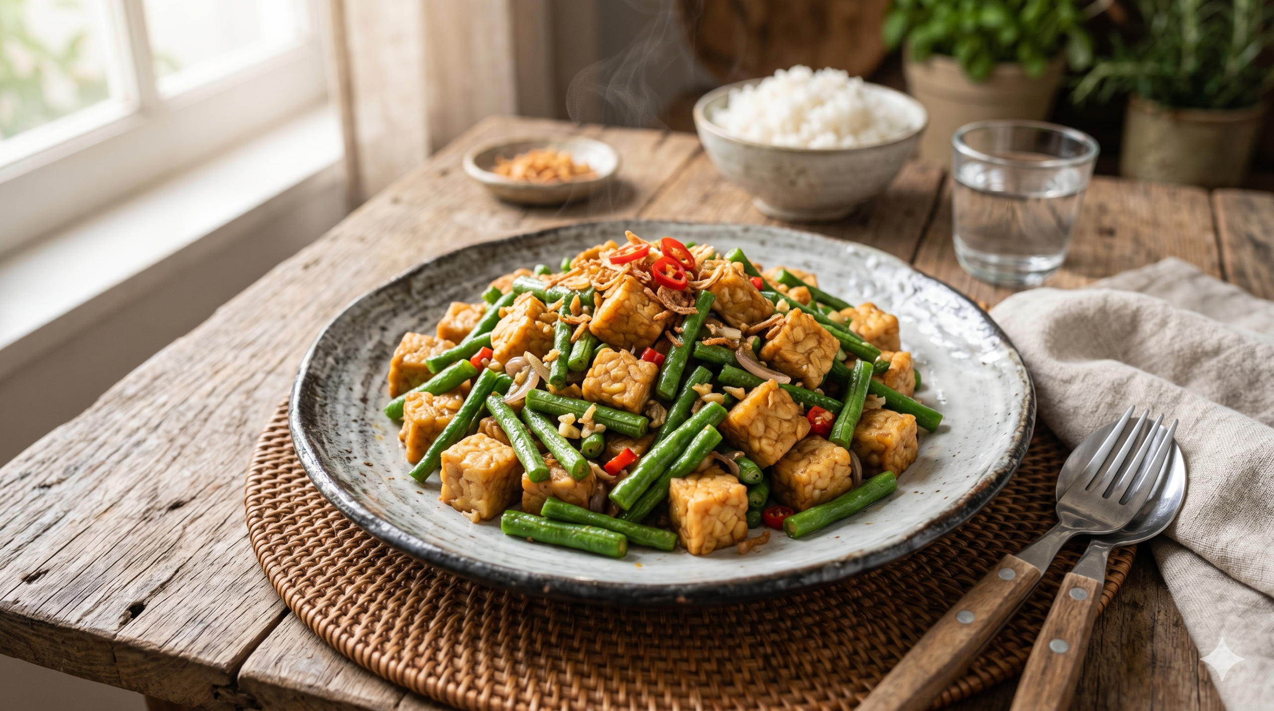 Tumis Tempe Kacang Panjang